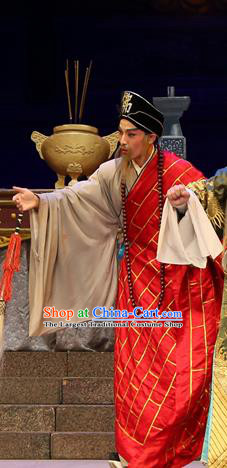 Legend of Lun Wenxu Chinese Guangdong Opera Abbot Apparels Costumes and Headpieces Traditional Cantonese Opera Monk Garment Cassock Clothing