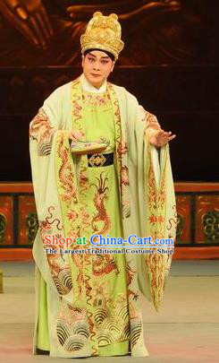 Southern Tang Emperor Chinese Guangdong Opera Xiaosheng Apparels Costumes and Headpieces Traditional Cantonese Opera Li Yu Garment Lord Clothing