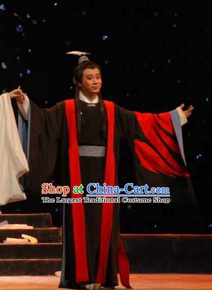 Empress Zhou the Lesser Chinese Guangdong Opera Distress Male Apparels Costumes and Headpieces Traditional Cantonese Opera Garment Xiaosheng Li Yu Clothing