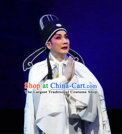 Hua Jian Ji Chinese Guangdong Opera Young Male Apparels Costumes and Headpieces Traditional Cantonese Opera Xiaosheng Garment Scholar Liang Yicang Clothing