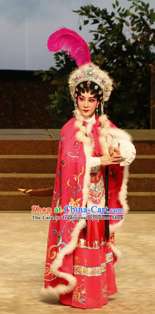 Chinese Cantonese Opera Young Female Garment General Ma Chao Costumes and Headdress Traditional Guangdong Opera Hua Tan Apparels Matriarch Jiang Yunxia Dress