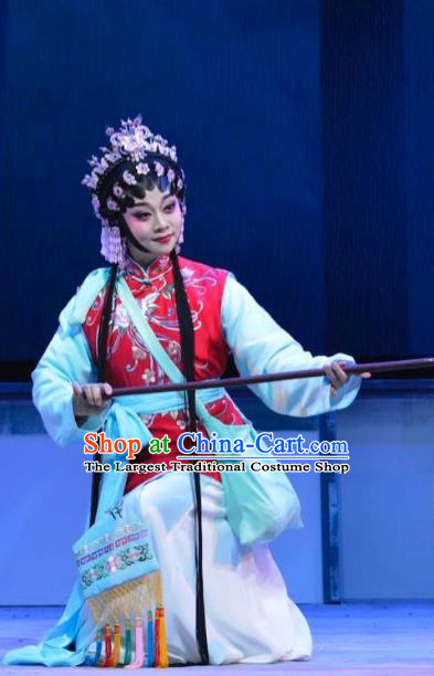 Chinese Cantonese Opera Xiaodan Garment Hua Jian Ji Costumes and Headdress Traditional Guangdong Opera Servant Girl Apparels Maid Lady Yun Xiang Dress