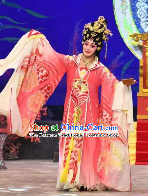Chinese Cantonese Opera Diva San Niang Garment Liu Yi Delivers A Letter Costumes and Headdress Traditional Guangdong Opera Hua Tan Apparels Dragon Princess Dress