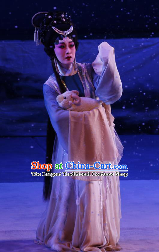 Chinese Cantonese Opera Actress Garment Liu Yi Delivers A Letter Costumes and Headdress Traditional Guangdong Opera Dragon Princess Apparels Young Female Dress