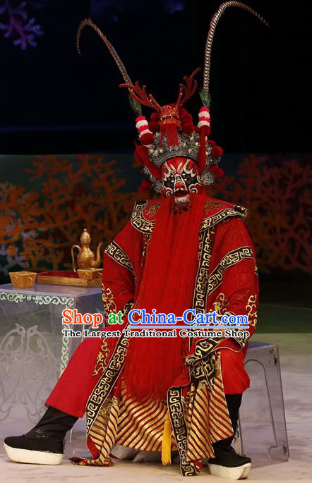 Liu Yi Delivers A Letter Chinese Guangdong Opera Jing Apparels Costumes and Headpieces Traditional Cantonese Opera Dragon King Garment Elderly Man Clothing