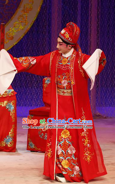 Liu Yi Delivers A Letter Chinese Guangdong Opera Young Man Apparels Costumes and Headpieces Traditional Cantonese Opera Xiaosheng Garment Bridegroom Clothing
