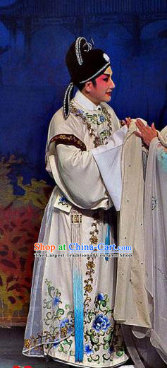 Meng Hui Tai Hu Chinese Guangdong Opera Scholar Fan Li Apparels Costumes and Headpieces Traditional Cantonese Opera Xiaosheng Garment Young Man Clothing