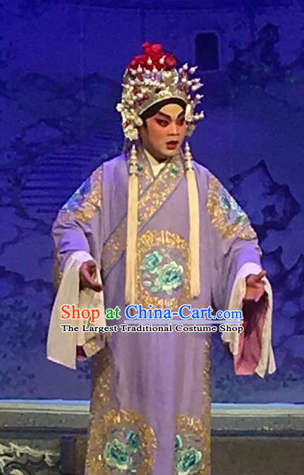 Story of the Violet Hairpin Chinese Guangdong Opera Noble Childe Apparels Costumes and Headpieces Traditional Cantonese Opera Young Male Garment Li Yi Clothing