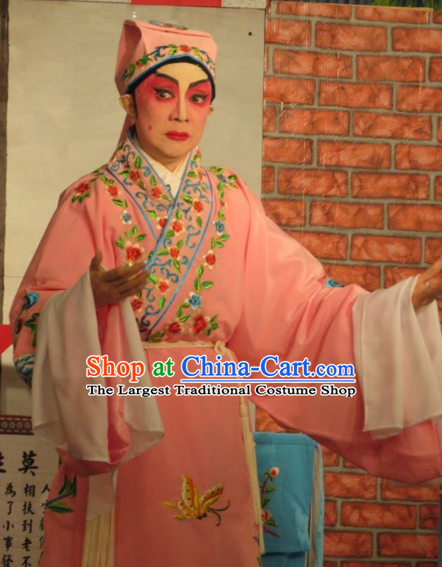 Hua Tian Ba Xi Chinese Guangdong Opera Gifted Youth Bian Ji Apparels Costumes and Headpieces Traditional Cantonese Opera Xiaosheng Garment Young Scholar Clothing