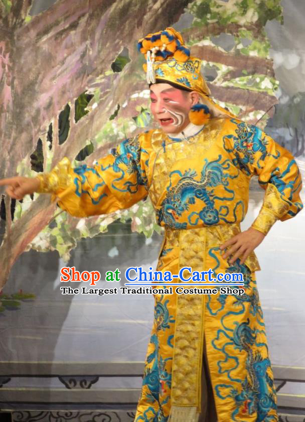 Hua Tian Ba Xi Chinese Guangdong Opera Local Despot Apparels Costumes and Headpieces Traditional Cantonese Opera Martial Male Garment Bully Zhou Tong Clothing