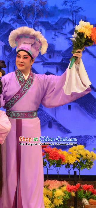 Hun Qian Zhu Ji Xiang Chinese Guangdong Opera Xiaosheng Apparels Costumes and Headpieces Traditional Cantonese Opera Young Male Garment Civilian Huang Zhuwan Clothing