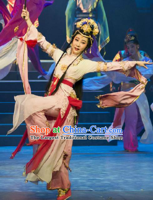 Chinese Cantonese Opera Young Female Garment Fighting for the Great Tang Empire Costumes and Headdress Traditional Guangdong Opera Swordswoman Apparels Dress