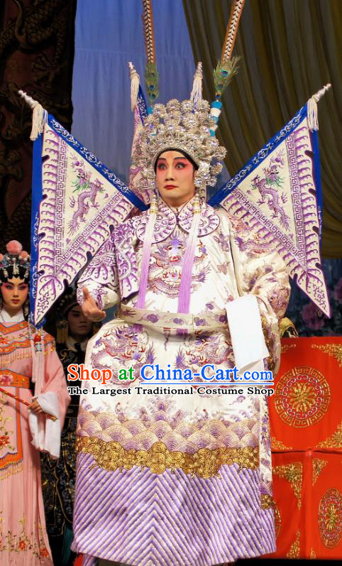 Dian Man Gong Zhu Gan Fu Ma Chinese Guangdong Opera General Meng Feixiong Apparels Costumes and Headpieces Traditional Cantonese Opera Commander Garment Kao Clothing