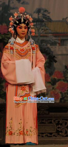 Chinese Cantonese Opera Court Maid Garment Diao Man Gong Zhu Gan Fu Ma Costumes and Headdress Traditional Guangdong Opera Apparels Palace Lady Dress