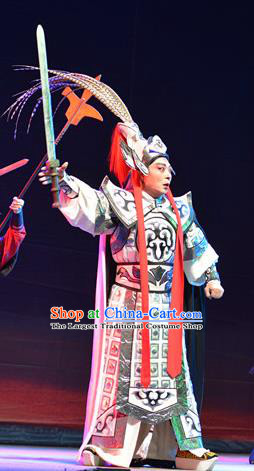 King of Nanyue Kingdom Chinese Guangdong Opera General Zhao Tuo Apparels Costumes and Headpieces Traditional Cantonese Opera Marshal Garment Armor Clothing