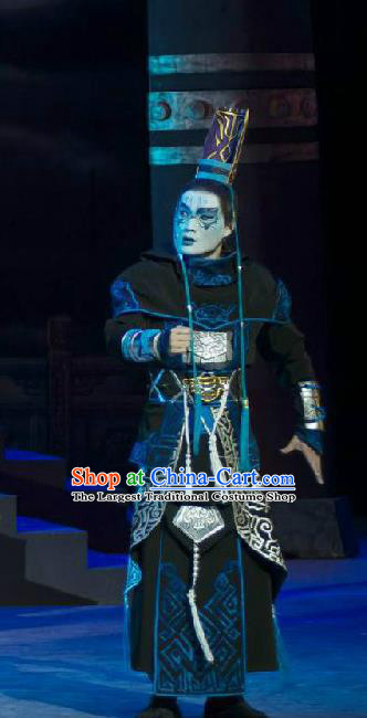 Fighting for the Great Tang Empire Chinese Guangdong Opera Hero Apparels Costumes and Headpieces Traditional Cantonese Opera Swordsman Garment Tang Men Clothing