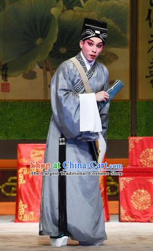 Chinese Guangdong Opera Fortuneteller Apparels Costumes and Headpieces Traditional Cantonese Opera Young Male Garment Xiaosheng Clothing