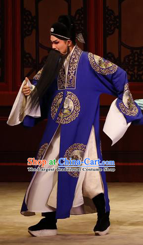 The Lotus Lantern Chinese Guangdong Opera Laosheng Apparels Costumes and Headpieces Traditional Cantonese Opera Elderly Male Garment Liu Yanchang Clothing