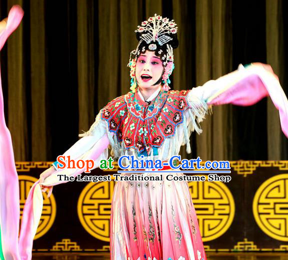 Chinese Sichuan Opera Goddess Garment Costumes and Hair Accessories Traditional Peking Opera Highlights Young Female Dress Hua Tan Apparels