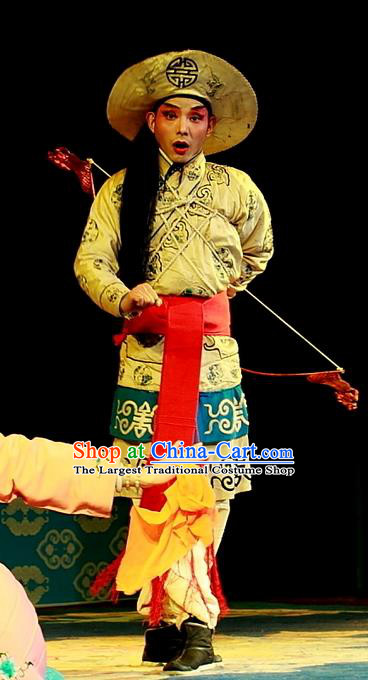 Shoot Eagle Chinese Sichuan Opera Warrior Hua Rong Apparels Costumes and Headpieces Peking Opera Highlights Swordsman Garment Martial Male Clothing