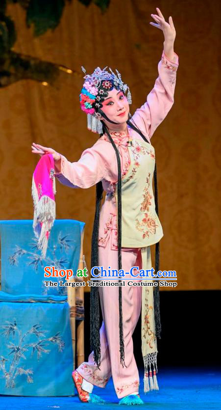 Chinese Sichuan Opera Highlights Diva Pan Jinlian Garment Costumes and Headdress Da Bing Traditional Peking Opera Actress Dress Hua Tan Apparels