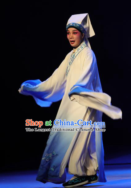 Search the College Chinese Guangdong Opera Scholar Apparels Costumes and Headpieces Traditional Cantonese Opera Young Male Garment Xiaosheng Cui Lian Clothing