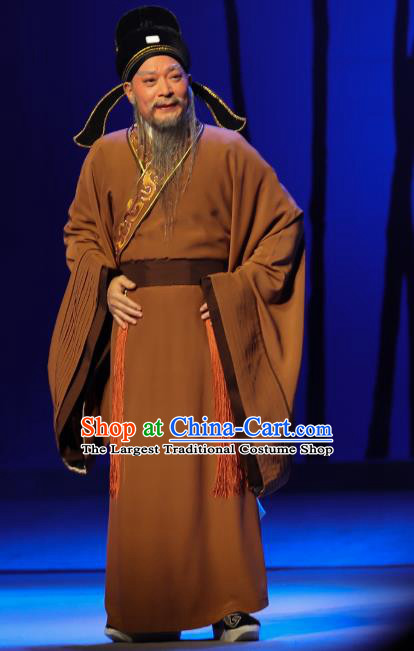 Search the College Chinese Guangdong Opera Teacher Xie Bao Apparels Costumes and Headpieces Traditional Cantonese Opera Laosheng Garment Elderly Male Clothing