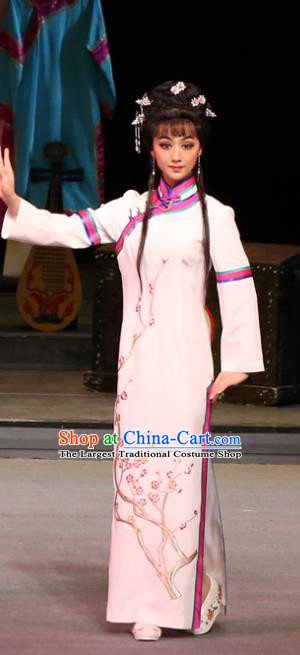 Chinese Cantonese Opera Young Woman Garment Yang Cuixi Costumes and Headdress Traditional Guangdong Opera Diva Apparels Actress Dress