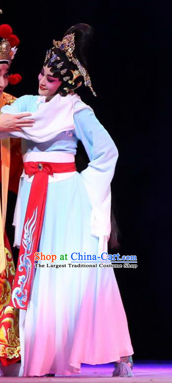 Chinese Cantonese Opera Actress Garment Gao Emperor of Han Costumes and Headdress Traditional Guangdong Opera Young Female Apparels Imperial Consort Qi Dress