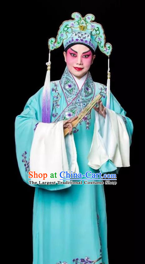 Chinese Guangdong Opera Young Male Apparels Costumes and Headpieces Traditional Cantonese Opera Martial Man Garment Cai Xiongfeng Clothing
