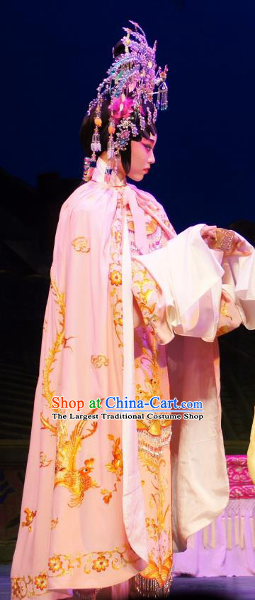 Chinese Cantonese Opera Hua Tan Garment Emperor and the Village Girl Costumes and Headdress Traditional Guangdong Opera Actress Apparels Diva Jia Yunv Dress
