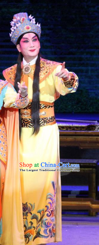 Legend of Er Lang Chinese Guangdong Opera Prince Boyi Kao Apparels Costumes and Headwear Traditional Cantonese Opera Young Male Garment Xiaosheng Clothing