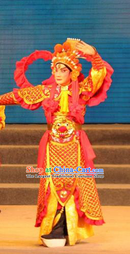 Legend of Er Lang Chinese Guangdong Opera General Apparels Costumes and Headwear Traditional Cantonese Opera God Garment Martial Male Clothing