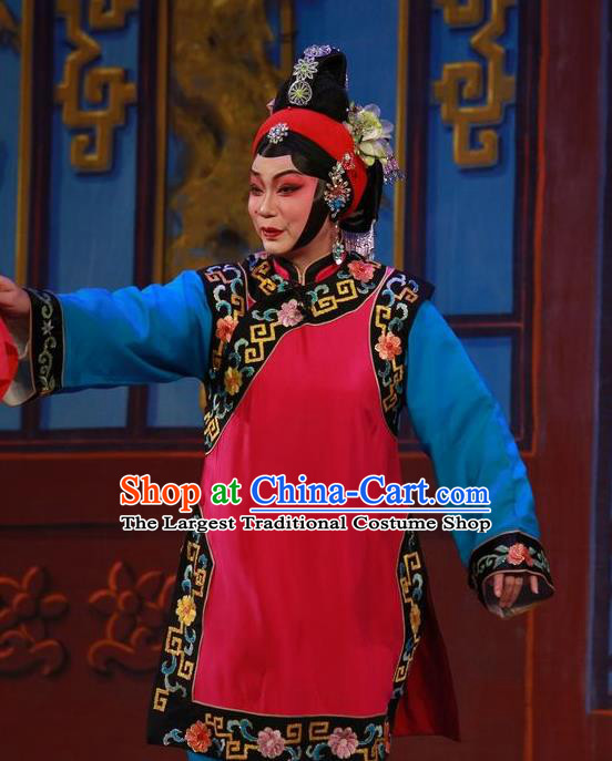 Chinese Cantonese Opera Elderly Female Garment The Mad Monk by the Sea Costumes and Headdress Traditional Guangdong Opera Dame Apparels Woman Matchmaker Dress