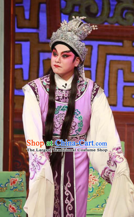 The Mad Monk by the Sea Chinese Guangdong Opera Wu Xiaopeng Apparels Costumes and Headwear Traditional Cantonese Opera Young Male Garment Xiaosheng Clothing