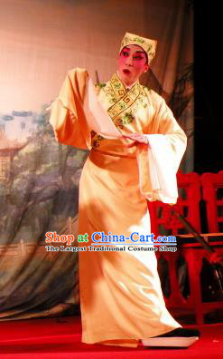 Love in the Red Plum Chinese Guangdong Opera Scholar Pei Yu Apparels Costumes and Headwear Traditional Cantonese Opera Young Male Garment Niche Clothing