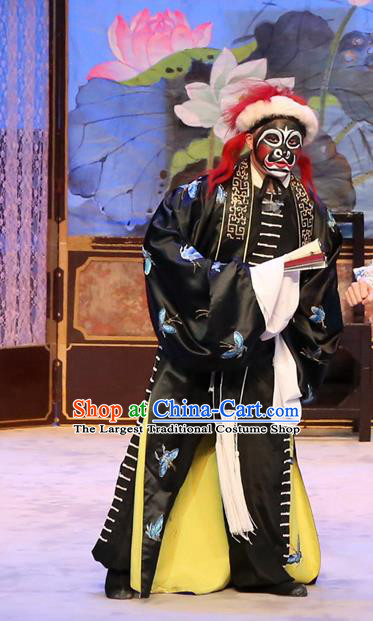Ba Luo He Chinese Guangdong Opera Painted Role Apparels Costumes and Headwear Traditional Cantonese Opera Martial Male Garment Wusheng Luo Hongxun Clothing