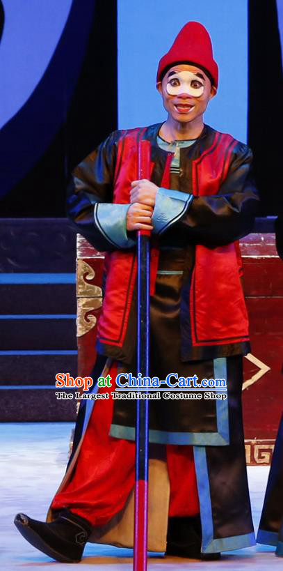 Chinese Guangdong Opera Clown Apparels Costumes and Headwear Traditional Cantonese Opera Rodney Garment Servant Clothing