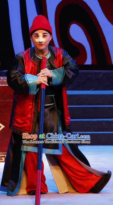 Chinese Guangdong Opera Clown Apparels Costumes and Headwear Traditional Cantonese Opera Rodney Garment Servant Clothing