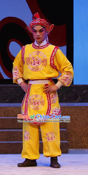 Zhaojun Frontier Song Chinese Guangdong Opera Soldier Apparels Costumes and Headwear Traditional Cantonese Opera Wusheng Garment Martial Male Clothing