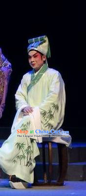 Zi Yun Chinese Guangdong Opera Xiaosheng Apparels Costumes and Headwear Traditional Cantonese Opera Niche Garment Scholar Wen Qing Clothing