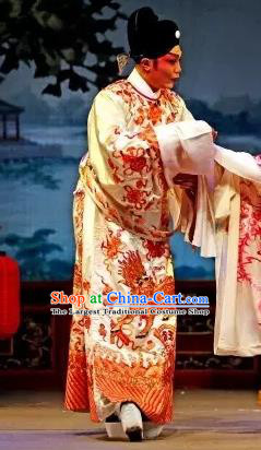 Princess Changping Chinese Guangdong Opera Young Male Apparels Costumes and Headwear Traditional Cantonese Opera Xiaosheng Garment Zhou Shixian Clothing