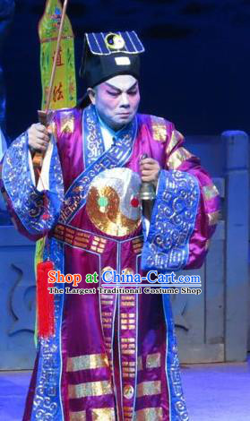 The Strange Stories Chinese Guangdong Opera Master Apparels Costumes and Headwear Traditional Cantonese Opera Taoist Priest Garment Clothing