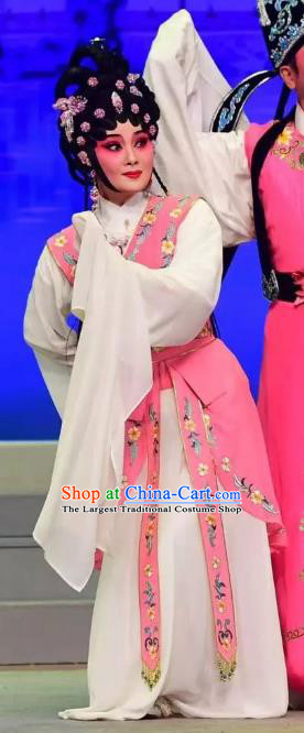 Chinese Cantonese Opera Hua Tan Garment Costumes and Headdress Traditional Guangdong Opera Actress Apparels Diva Mo Chou Dress