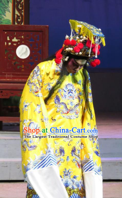 The Strange Stories Chinese Guangdong Opera Stupid Male Apparels Costumes and Headwear Traditional Cantonese Opera Xiaosheng Garment Wang Yuanfeng Clothing