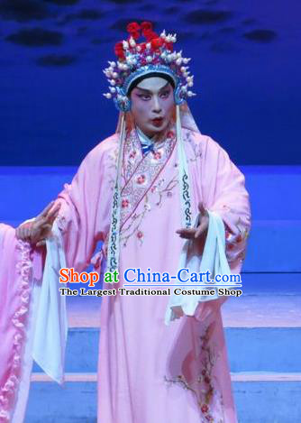 The Strange Stories Chinese Guangdong Opera Xiaosheng Apparels Costumes and Headwear Traditional Cantonese Opera Wang Yuanfeng Garment Young Male Clothing