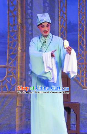 Wu Nv Bai Shou Chinese Guangdong Opera Scholar Zou Yinglong Apparels Costumes and Headwear Traditional Cantonese Opera Xiaosheng Garment Gifted Youth Clothing