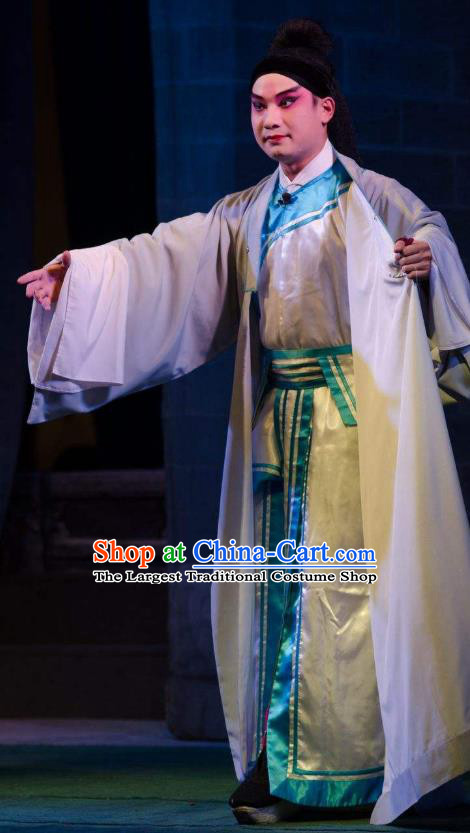 Chinese Guangdong Opera Martial Male Apparels Costumes and Headwear Traditional Cantonese Opera Wusheng Garment Du Yuanlong Clothing