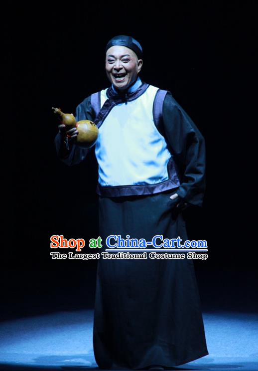 Liang Cha Wang Chuan Qi Chinese Guangdong Opera Shopkeeper Wang Laoji Apparels Costumes and Headwear Traditional Cantonese Opera Teahouse Boss Garment Clothing