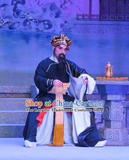 Chinese Guangdong Opera Swordsman Apparels Costumes and Headwear Traditional Cantonese Opera Wusheng Garment Martial Male Clothing